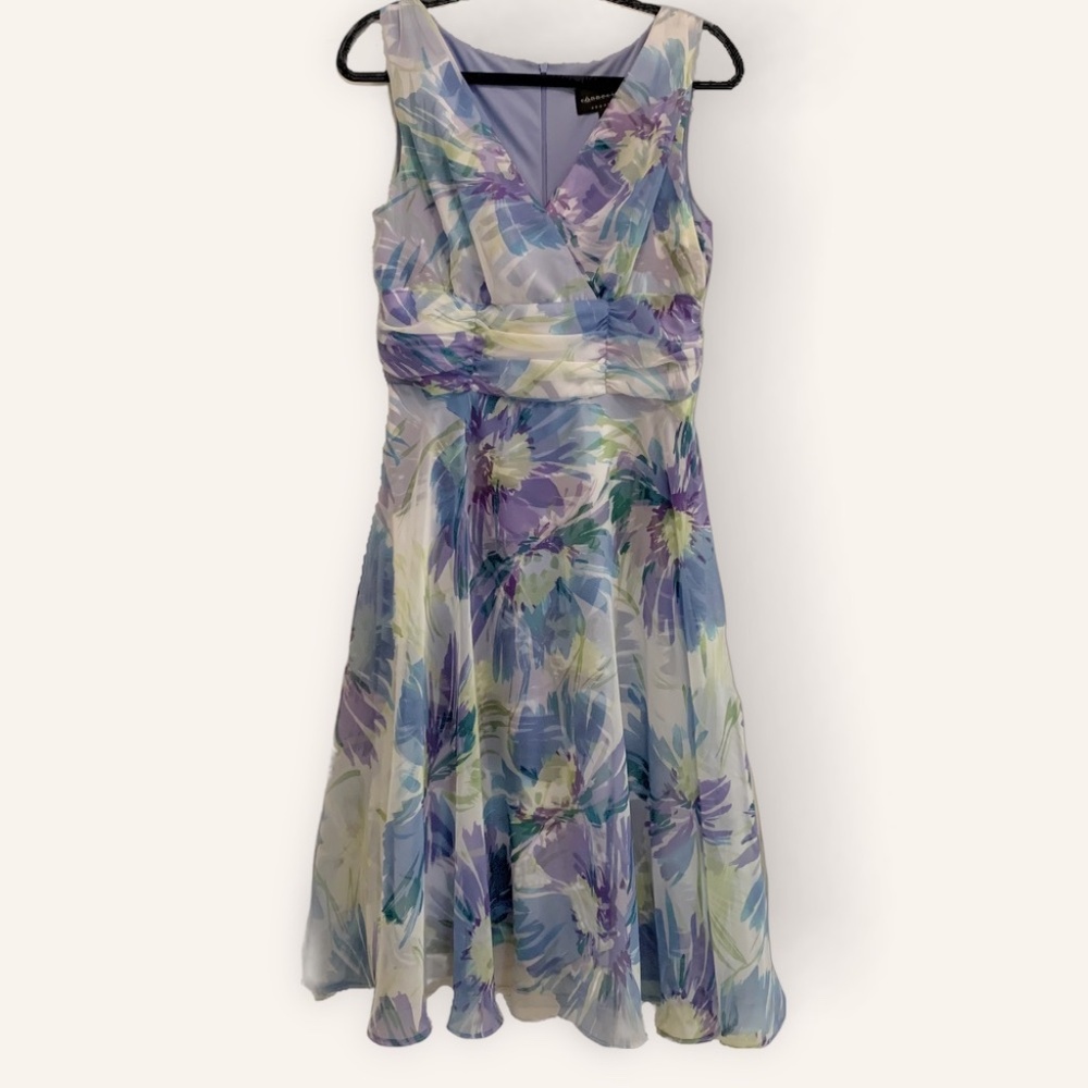 Pastel Floral A Line Dress Womens Size 12 Romantic Fairy Whimsy Bridal Shower